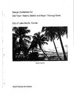 [2001-05] Design guidelines for Old Town Historic District and major thoroughfares, City of Lake Worth, Florida